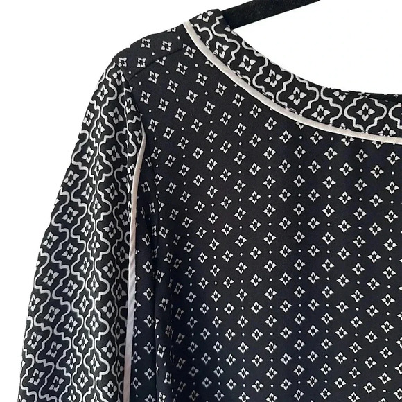 LOFT | NWOT | LONG SLEEVE BLACK & WHITE TUNIC TOP | SIZE: SMALL - Picture 6 of 9